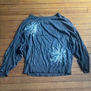 Women's  gray Sweater with Starburst Design